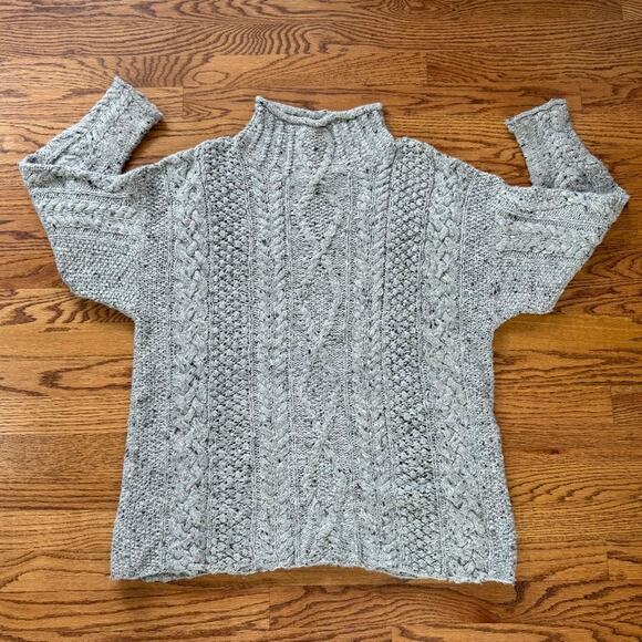 Vintage Express Tricot Handknitted Angora Blend Fisherman Cable Knit Sweater S - Picture 1 of 6